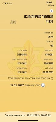 תעודת שחרור מגי אייזיק  - מגי אייזיק.jpg